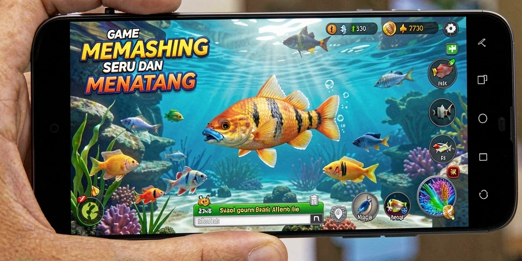 Tampilan utama gameplay Fishing yang seru dan menantang.