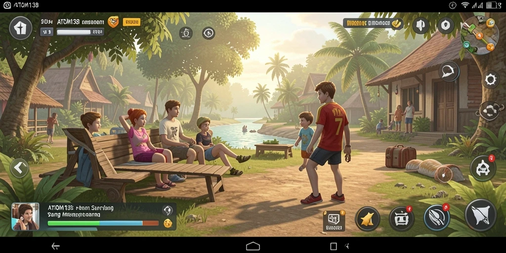 Tampilan gameplay ATOM138 yang mengasyikkan dan penuh warna.
