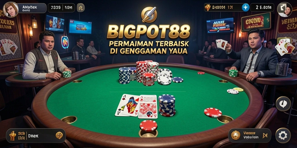 Screenshot gameplay menunjukkan ketegangan permainan Poker yang seru.