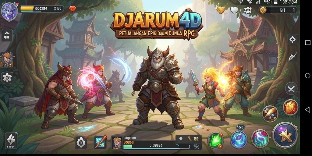 Gameplay seru DJARUM4D yang menampilkan pertarungan karakter RPG.