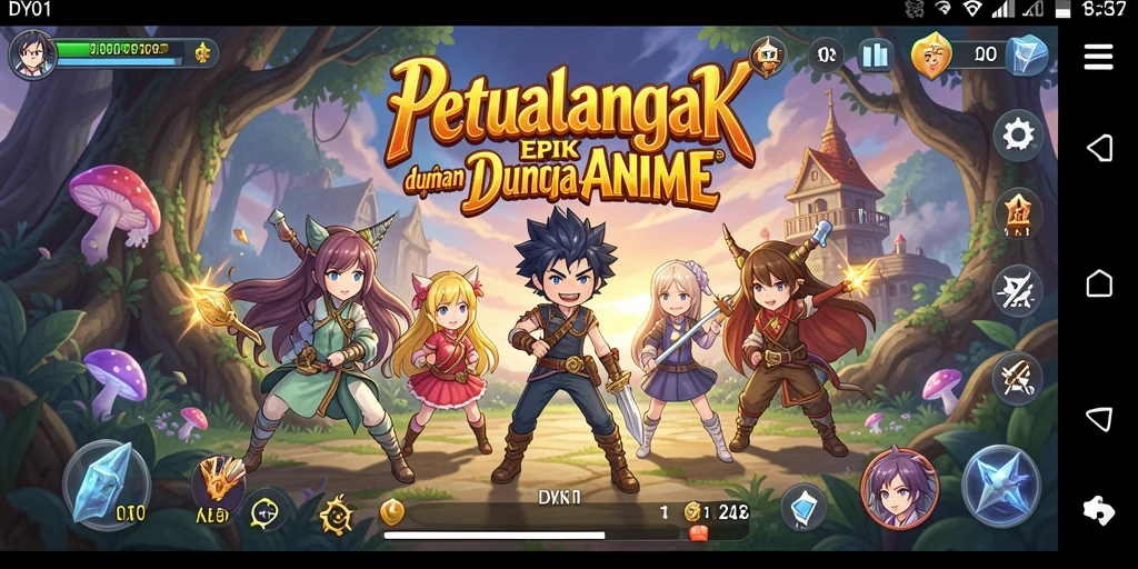 Tangkapan layar gameplay DY01 yang penuh aksi dan karakter menawan.