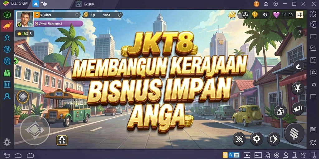 Tampilan gameplay JKT8 yang menampilkan keseruan bisnis Tycoon.