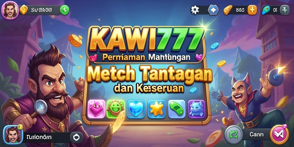 Tampilan menawan dari gameplay KAWI777 saat mencocokkan item.