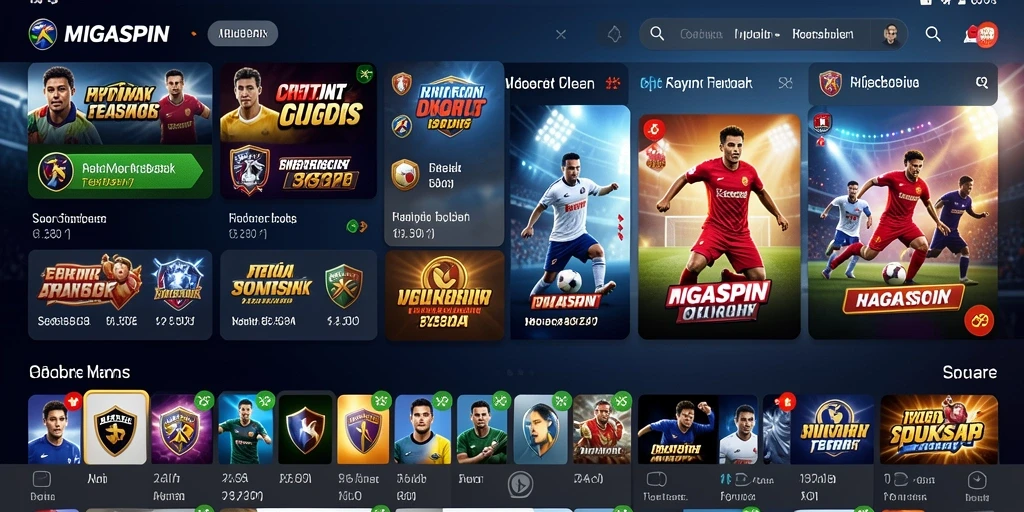 Screenshot utama MIGASPIN menampilkan serunya taruhan Sportsbook secara langsung.
