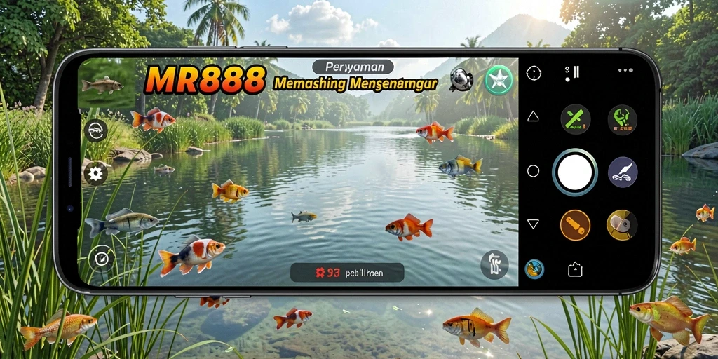 Screenshot gameplay MR888 yang menunjukkan serunya memancing ikan.
