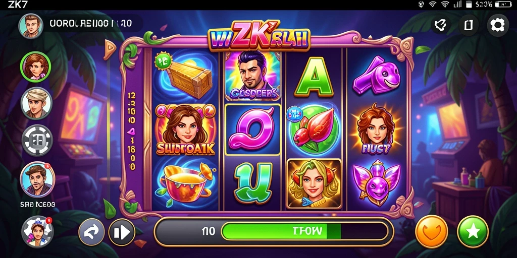Screenshot utama ZK7 menunjukkan gameplay Slot yang seru dan menantang.